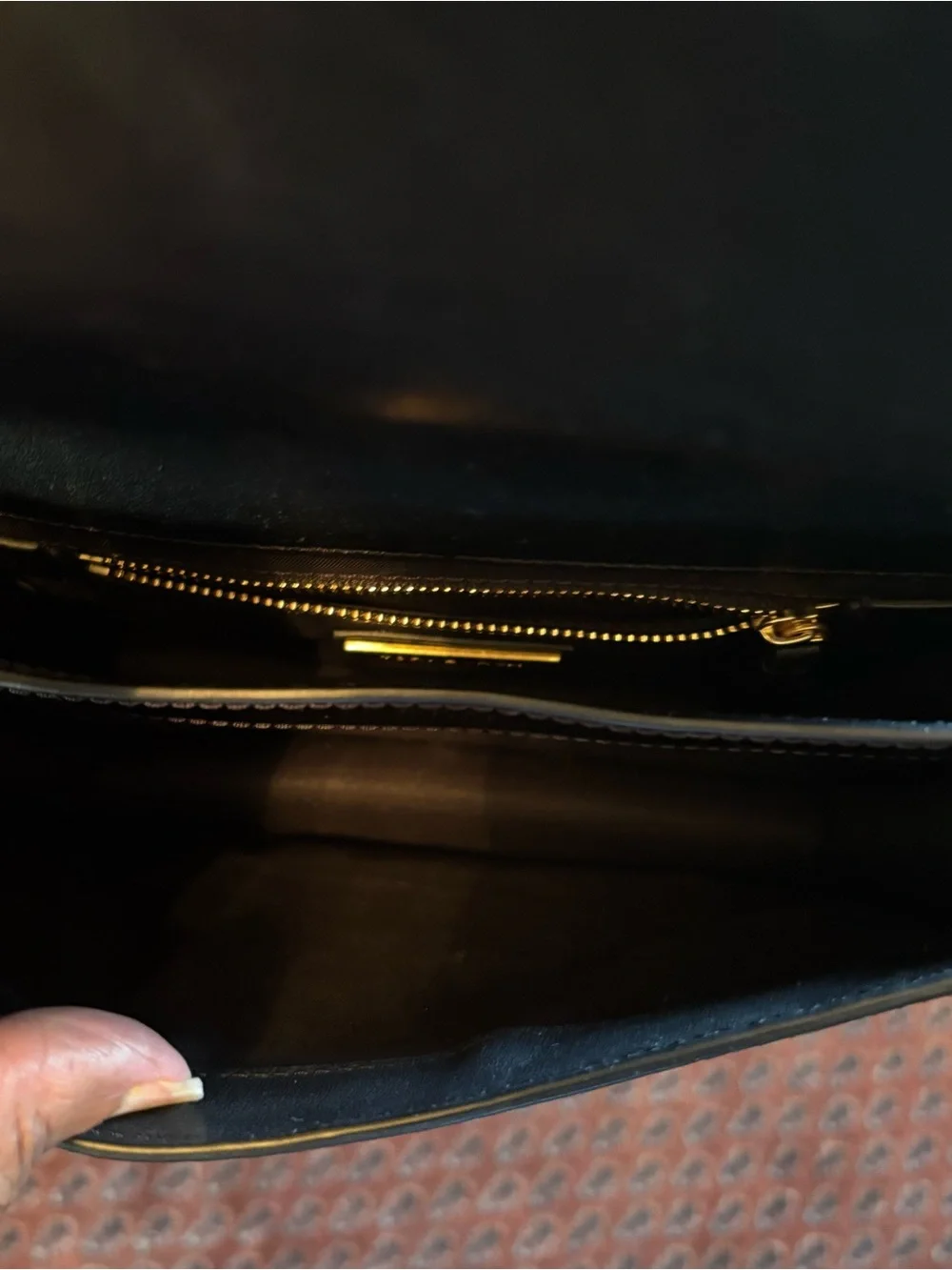 Tory Burch mini Juliette Black Patent Leather Crossbody Bag with Gold Hardware